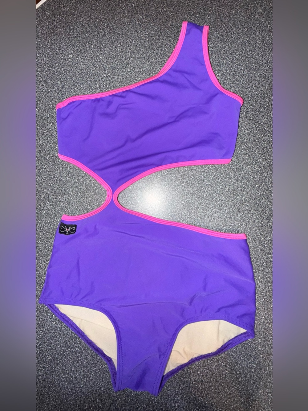 Kandi Kouture Purple One Piece Cut Out Leotard Size Adult Teen XS (0/2)